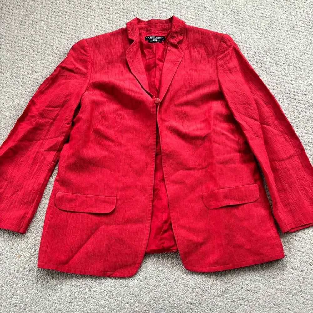 Vintage Giorgio Armani red Silk blend blazer